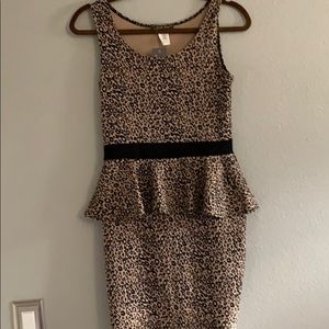 Leopard peplum dress
